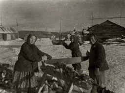 Женщины на заготовке дров. 19?? год