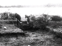 Восточная часть раскопа стоянки Ловозеро I. 1970 год