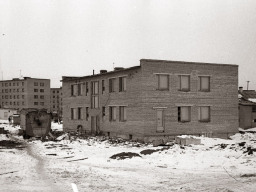 Строительство нового здания правления совхоза «Тундра». 1977 год